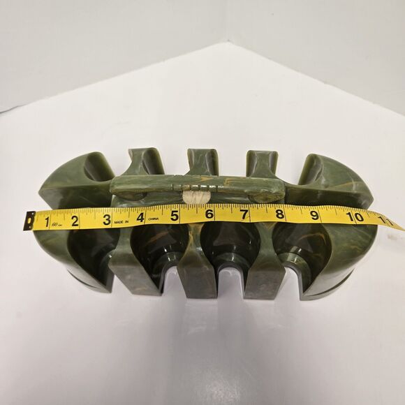 Vintage Green Swirled Bakelite / Catalin Poker Chip & Card Deck Holder Rare - Picture 8 of 8